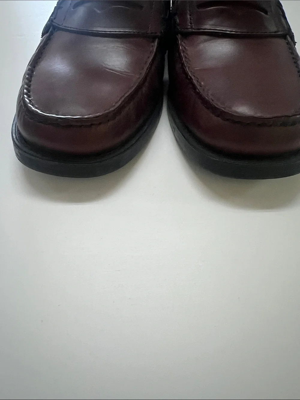 Bass Men's Dark Burgundy Leather Penny Loafers